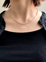 【I+】ロジウムメッキボールチェーン2.3mm