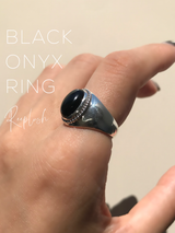 Amulet black onyx Stone Ring