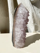 【MOMOMOON】0.9kg Large size Pink amethyst + agate tower /Brazil【TK0410-6】