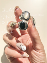 Amulet black onyx Stone Ring