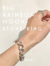 size:6号,13号/ Big Rainbow Moon Stone Ring