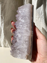 【MOMOMOON】0.9kg Large size Pink amethyst + agate tower /Brazil【TK0410-6】