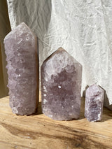 【MOMOMOON】0.9kg Large size Pink amethyst + agate tower /Brazil【TK0410-6】
