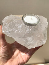 【MOMOMOON】1.3kg Madagascar quartz candle holder【No.14】