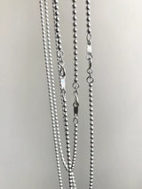 【BA2.3+】ロジウムメッキボールネックレスチェーン2.3mm |シルバー925【在庫無くなり次第販売終了】