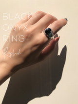 Amulet black onyx Stone Ring