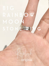 size:6号,13号/ Big Rainbow Moon Stone Ring