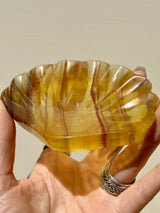 【MOMOMOON】yellow FLUORITE shell tray【MZ0504-9-D】
