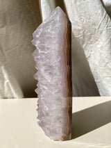 【MOMOMOON】0.9kg Large size Pink amethyst + agate tower /Brazil【TK0410-6】