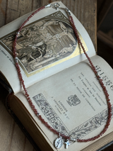 Silver925×天然石｜1月誕生石 ガーネット ミニチャーム ネックレス 41cmまたは41cm+アジャスター4.5cm（Reeplushハンドメイド）