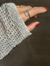 Chain drop Cross Ring 13号| silver925 | 十字架 |  軽量
