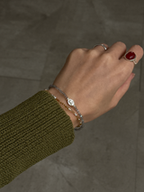 Silver925×天然石｜シトリンとラブラドライトの2連マリアブレスレット（Reeplushハンドメイド）