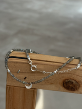 Silver925×天然石｜ラブラドライト・小さなお月様のネックレス（Reeplushハンドメイド）