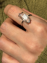 【MOMOMOON】ハーキーマダイヤモンド ラフカットリング：フリーサイズ| 天然石・鉱石・パワーストーン