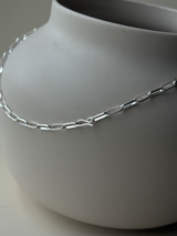 10×4mm幅 フラットロングアズキチェーンネックレス  | 45cm |フックタイプ