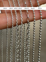 【AZ1.0 】 華奢 小豆チェーン 1mm幅 | 40cm,45cm,50cm【刻印アイテムセット割対象】