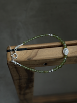 Silver925×天然石｜ペリドット マリア様 ブレスレット（Reeplushハンドメイド）