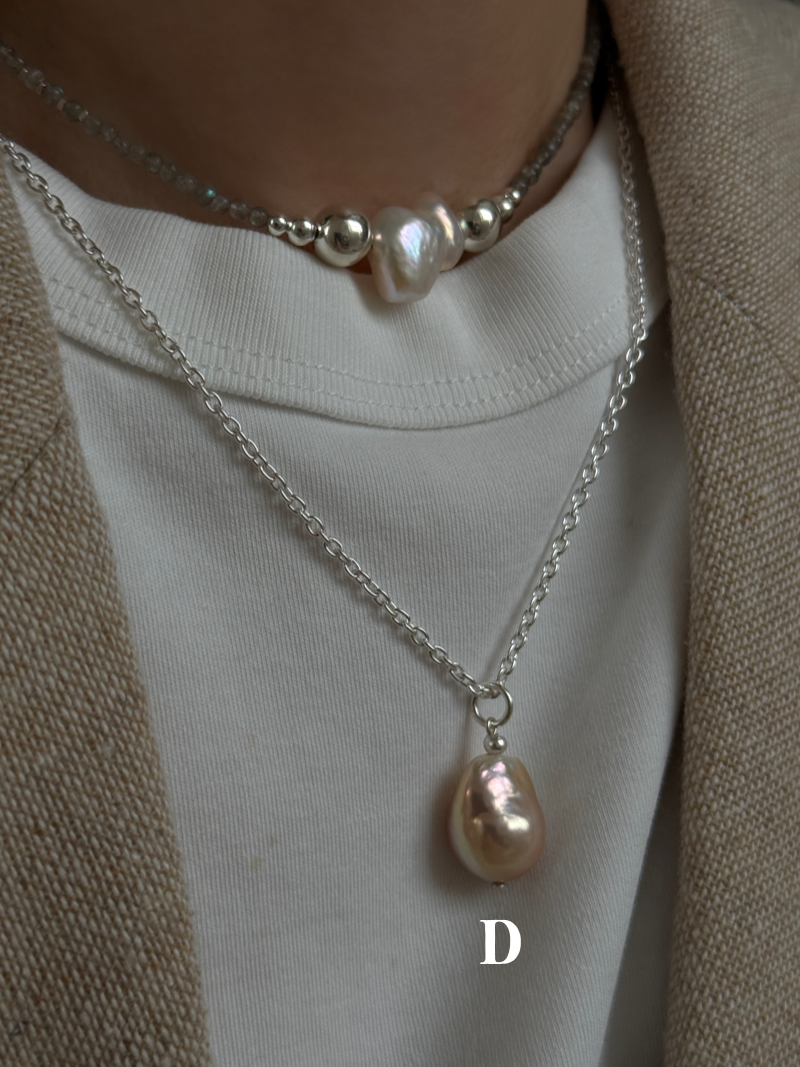 Silver925×天然石｜バロックパール ペンダントトップ（Reeplushハンドメイド）　単体
