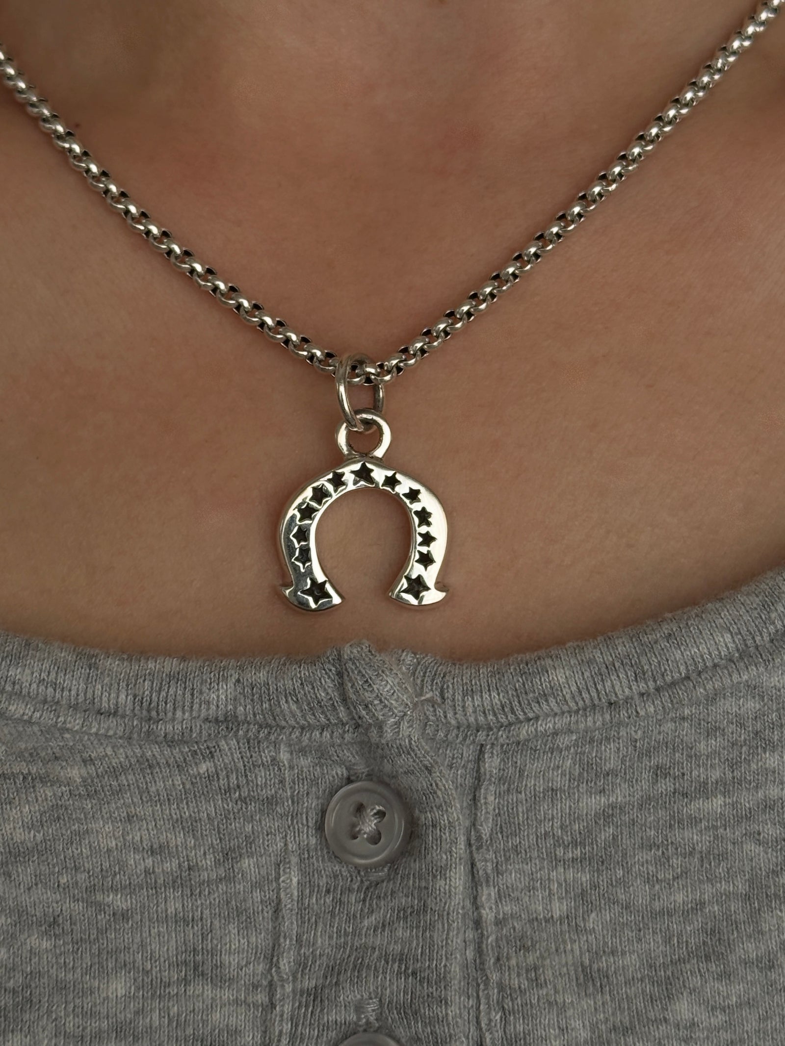 21×18mm 馬蹄 スターライン ペンダントトップ |シルバー925|セレクト