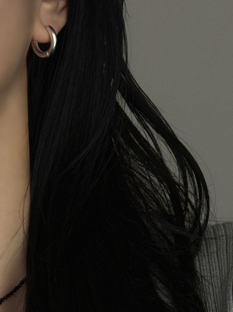 チャンキー ワンタッチ フープピアス |シルバー925|セレクト – Reeplush