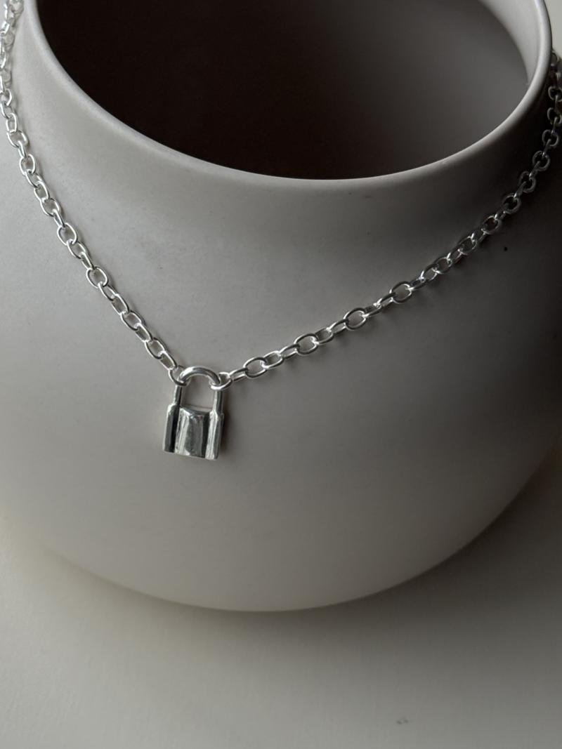 Padlock Chain Necklace 40cm|シルバー925|重厚感|南京錠 – Reeplush