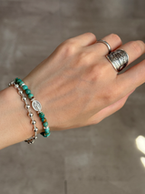 【再入荷】Silver925×天然石｜ターコイズ×メダイ ブレスレット（Reeplushハンドメイド）