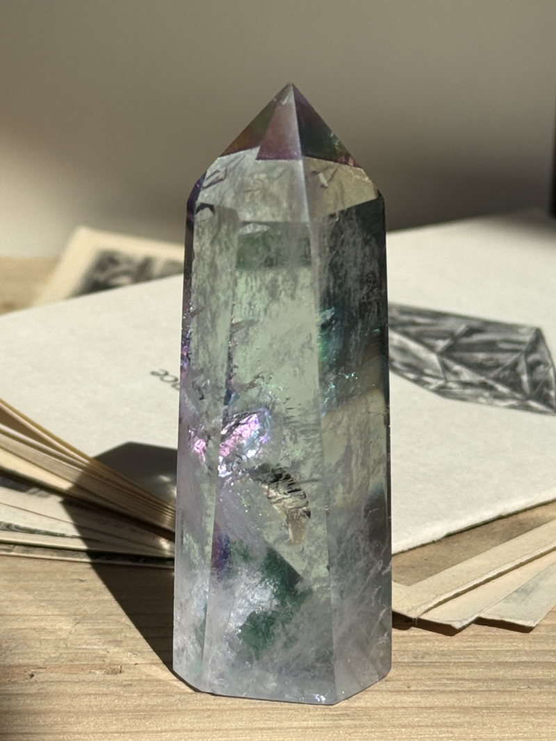 MOMOMOON】レインボーオーラクリスタル（水晶）ポイント D | 天然石