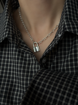 Padlock Chain Necklace 40cm|シルバー925|重厚感|南京錠