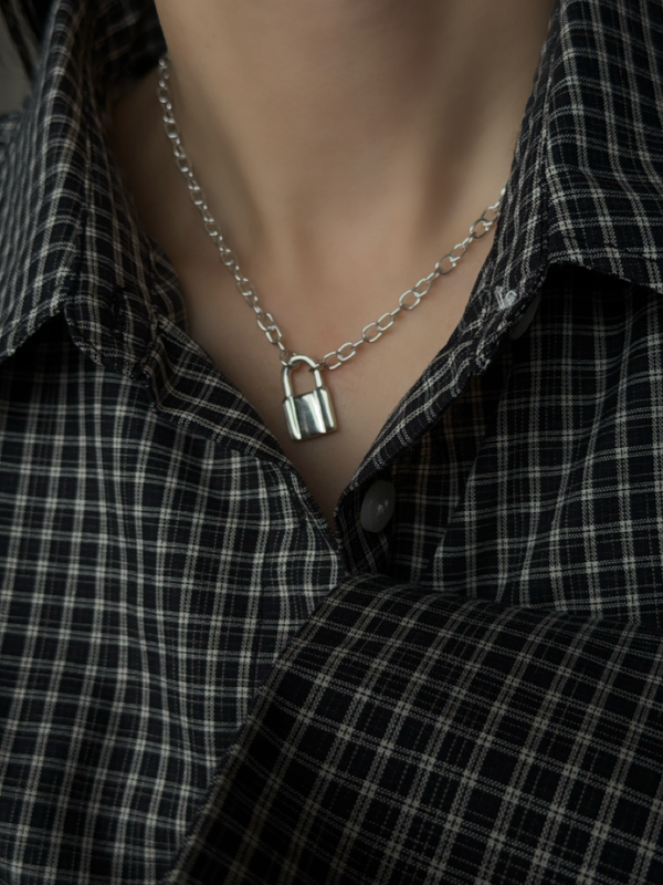 Padlock Chain Necklace 40cm|シルバー925|重厚感|南京錠 – Reeplush