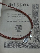 Silver925×天然石｜1月誕生石 ガーネット ミニチャーム ネックレス 41cmまたは41cm+アジャスター4.5cm（Reeplushハンドメイド）