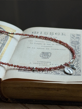 Silver925×天然石｜1月誕生石 ガーネット ミニチャーム ネックレス 41cmまたは41cm+アジャスター4.5cm（Reeplushハンドメイド）