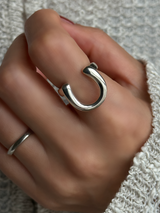 フリーサイズ ホースシューリング 10号〜16号程度調整可能| silver925 | 馬蹄