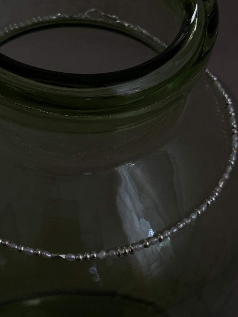 Silver925×天然石｜A/バロックパールのチョーカーネックレス 39cm（Reeplushハンドメイド）