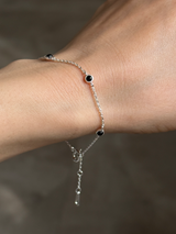 Onyx chain bracelet 16.5〜19cm | silver925 | 華奢