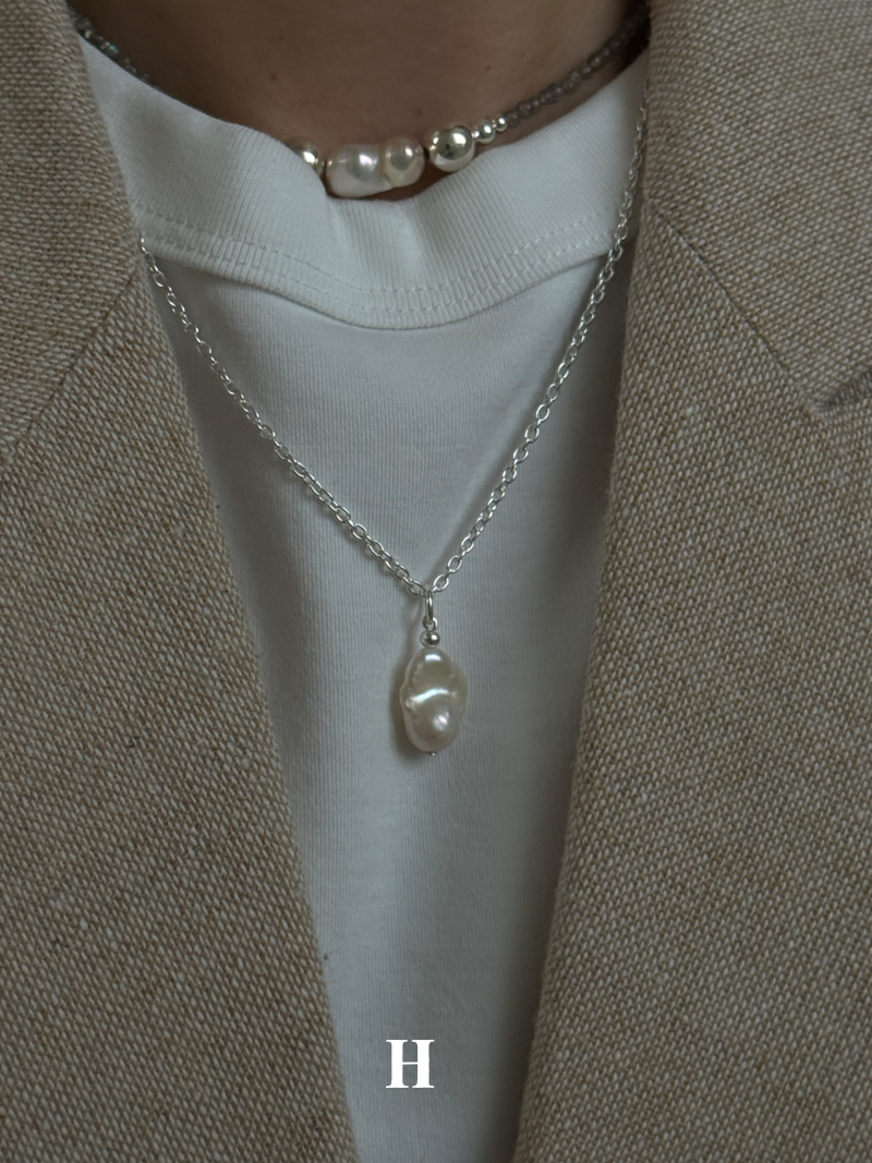 Silver925×天然石｜バロックパール ペンダントトップ（Reeplushハンドメイド）　単体