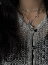 10×4mm幅 フラットロングアズキチェーンネックレス  | 45cm |フックタイプ