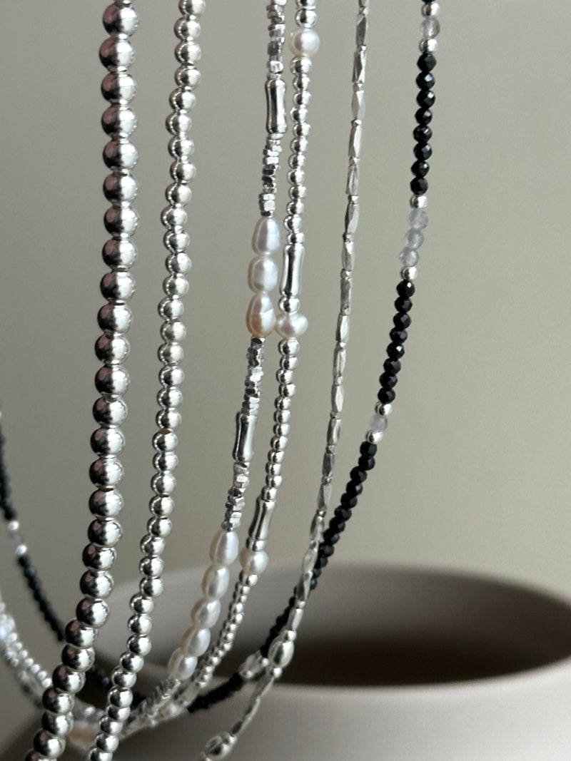 3.0mm Ball beads necklace 41cm+3cm