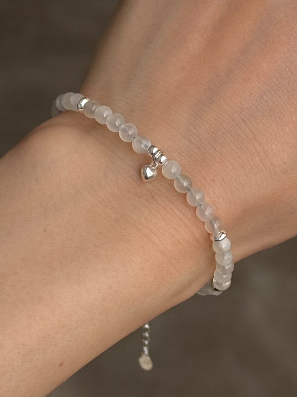 ハンドメイド　天然石　猫とネズミ　チャーム　ユナカイト　ムーンストーン　シルバー Silver925×天然石｜6月誕生石ムーンストーンハートミニチャーム