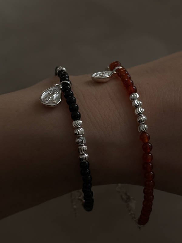 Rose charm Onyx,Red Onyx Beads bracelet