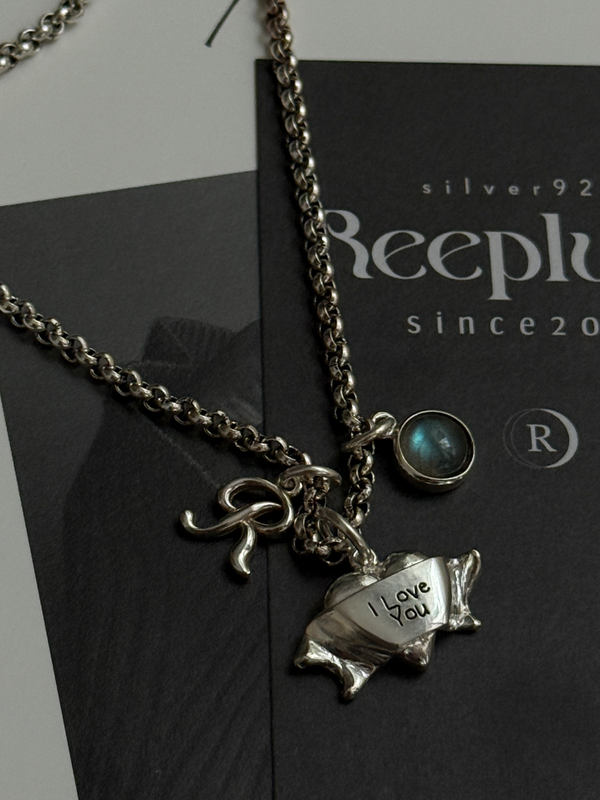 両面刻印【お好きな刻印お入れします】hand craft -Heart Ribbon-