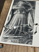 Onyx chain bracelet 16.5〜19cm | silver925 | 華奢