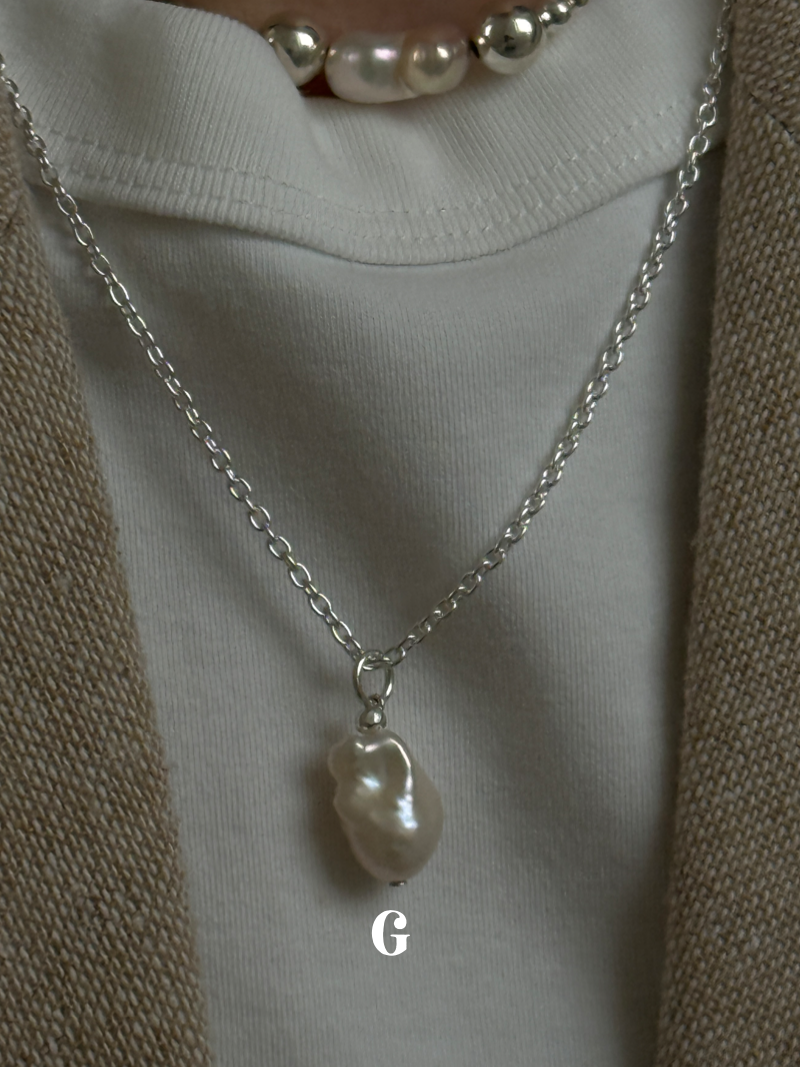 Silver925×天然石｜バロックパール ペンダントトップ（Reeplushハンドメイド）　単体
