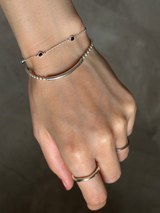 Onyx chain bracelet 16.5〜19cm | silver925 | 華奢