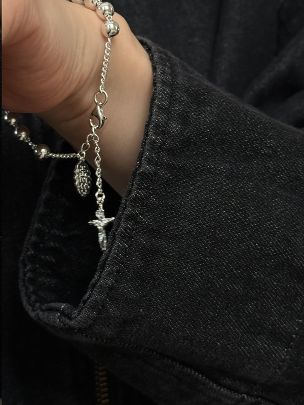Small Ball chain medal bracelet