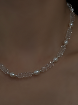 Cut Crystal × Perl Necklace