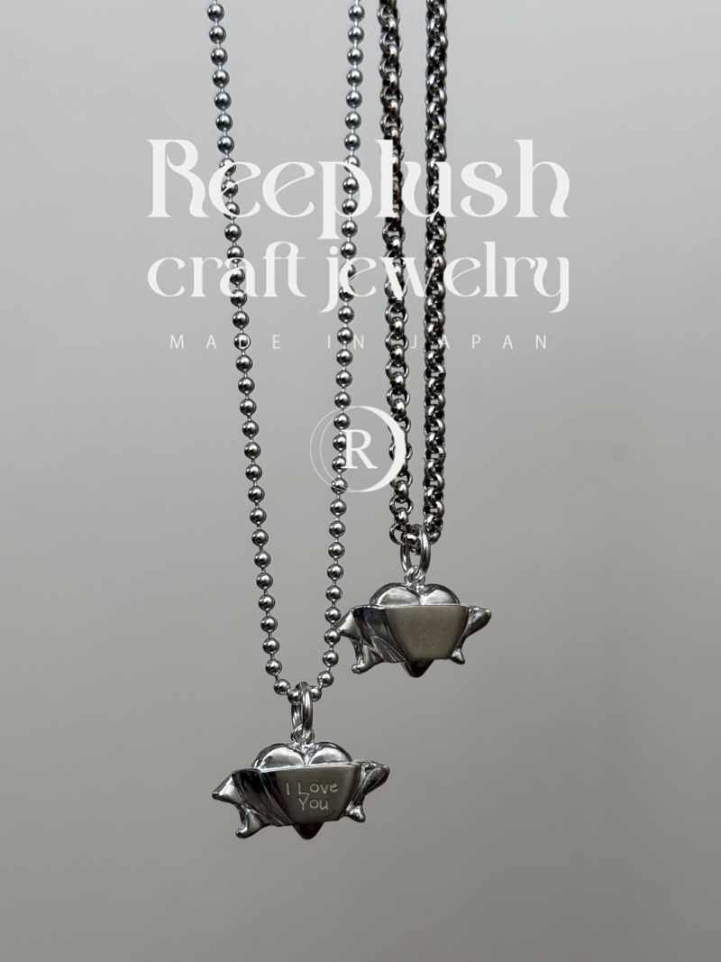 両面刻印【お好きな刻印お入れします】hand craft -Heart Ribbon-