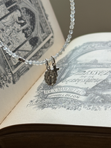 Silver925×天然石｜6月誕生石 ムーンストーン ミニチャーム ネックレス 41cmまたは41cm+アジャスター4.5cm（Reeplushハンドメイド）