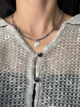 Silver925×天然石｜3月誕生石 マダガスカル産アイオライト ミニチャーム ネックレス 41cmまたは40cm+アジャスター4.5cm（Reeplushハンドメイド）宝石質