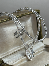 Silver925×天然石｜4月誕生石 ダイヤモンドクォーツ ミニチャーム ネックレス 41cmまたは40cm+アジャスター5cm（Reeplushハンドメイド）