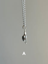 【MOMOMOON】Labradorite twist Oval stone pendant top 22mm